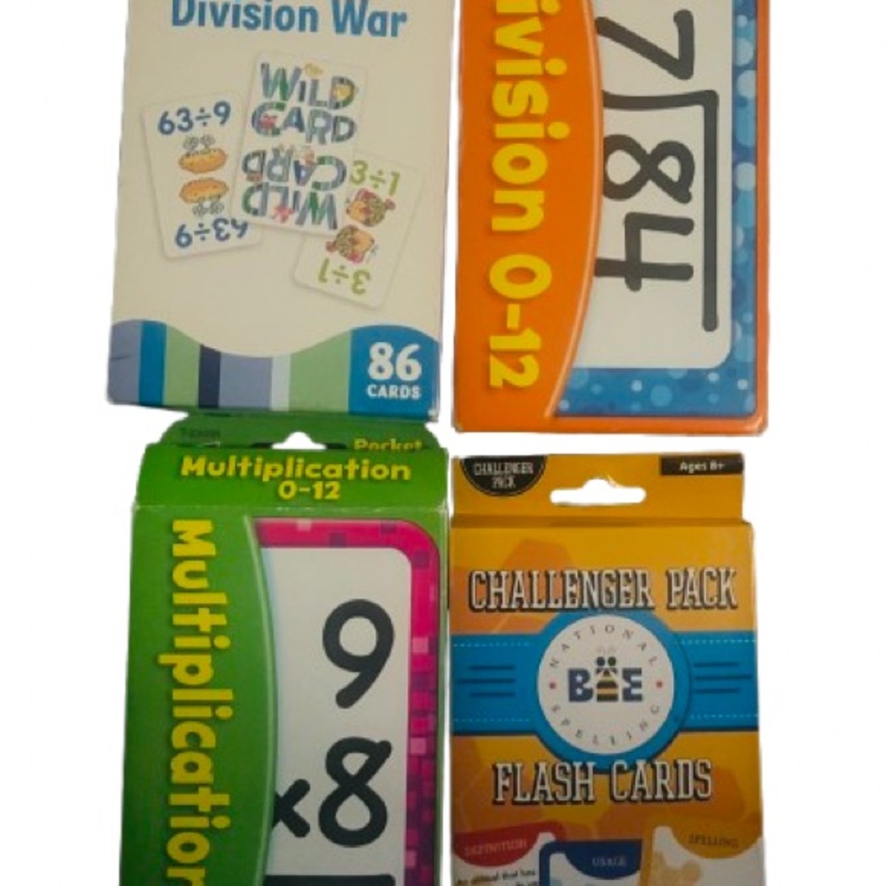 Educational Flash Cards - Orange and Blue